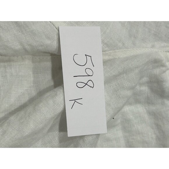 Tasso Elba Linen Chino Shorts White Sz 44 Flat Front Pockets Coastal Minimalist - Picture 10 of 11